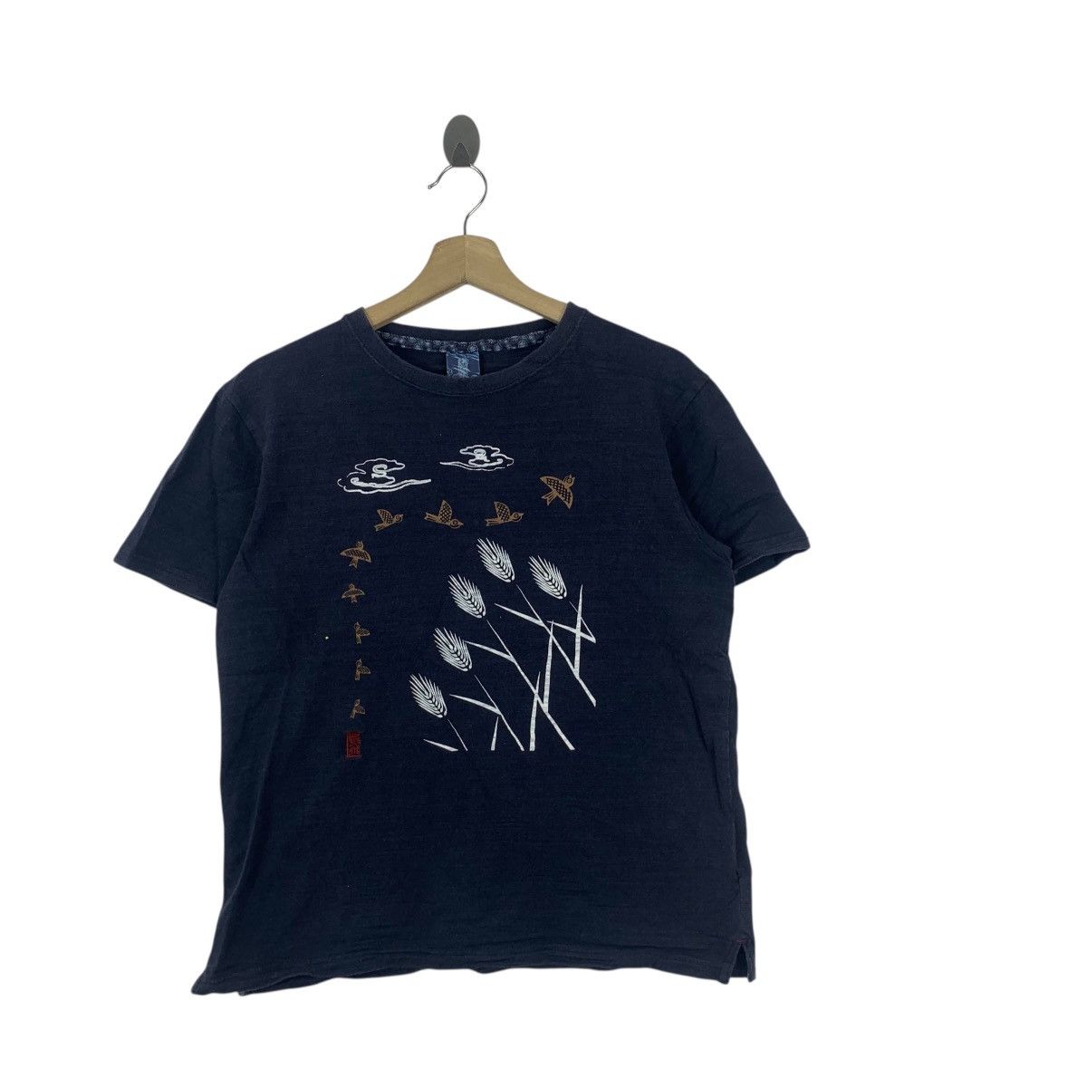 Vintage Vintage JAPAN TRADITIONAL POEM Lovely Sparrow Flying Tee Size US S / EU 44-46 / 1 - 3 Thumbnail