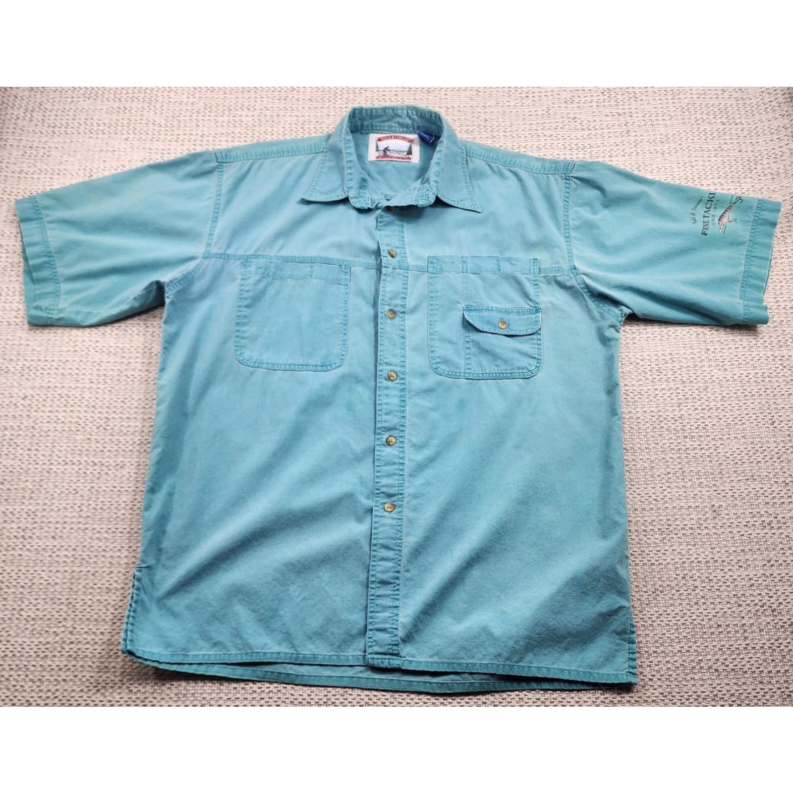 Vintage VINTAGE Field & Stream Shirt Mens L Blue Fishing Outdoors Button Up Graphic Print Embroidered Pockets Fisherman Size US L / EU 52-54 / 3 - 3 Thumbnail