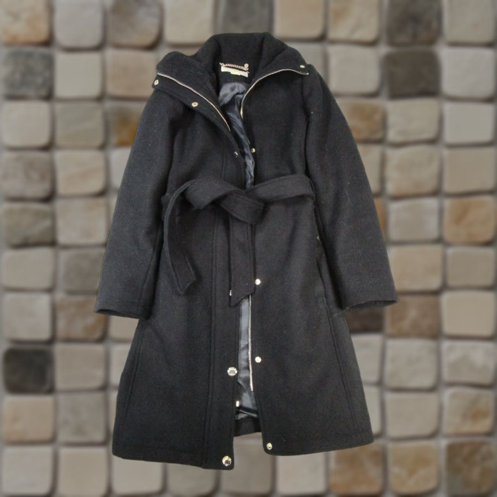 Michael Kors Micahel Kors Over Coat Womens 2XS Black Wool Blend Zip Long Sleeve Long Coat Mens? Womens? Size XXS / US 00 / IT 34 - 1 Thumbnail