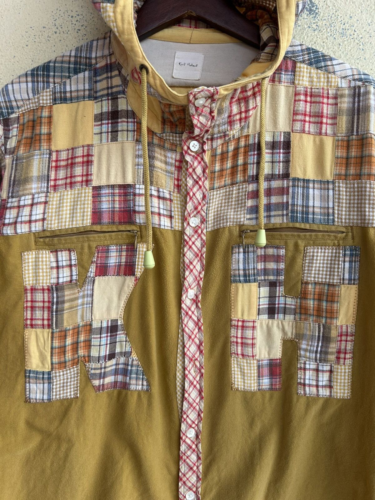 Karl Helmut Karl Helmut Patchworks Hooded Shirt Size US XL / EU 56 / 4 - 5 Thumbnail
