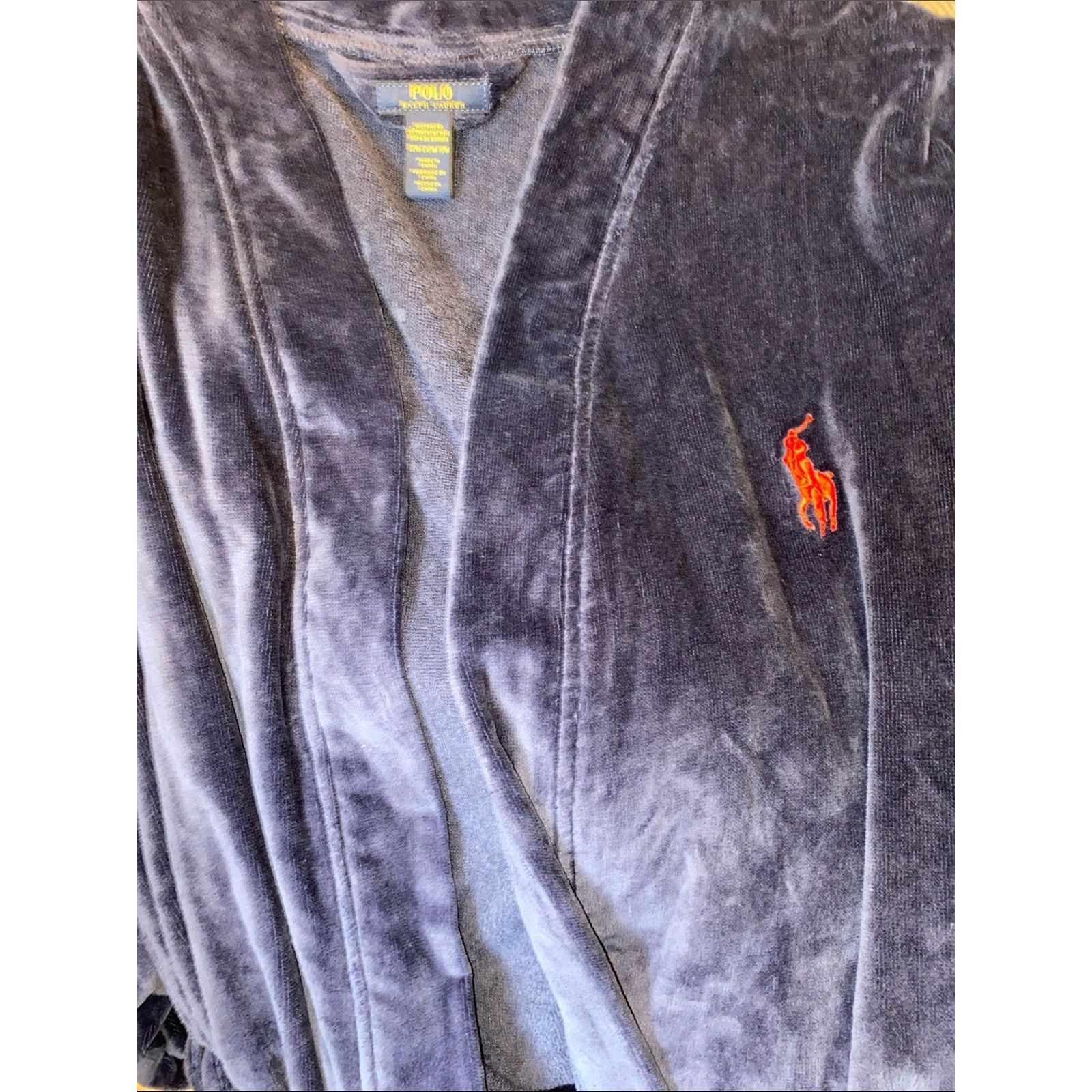 Polo Ralph Lauren Polo Ralph Lauren Navy Terry Robe w Lg Red Polo Pony Mens S Size 46 - 4 Thumbnail