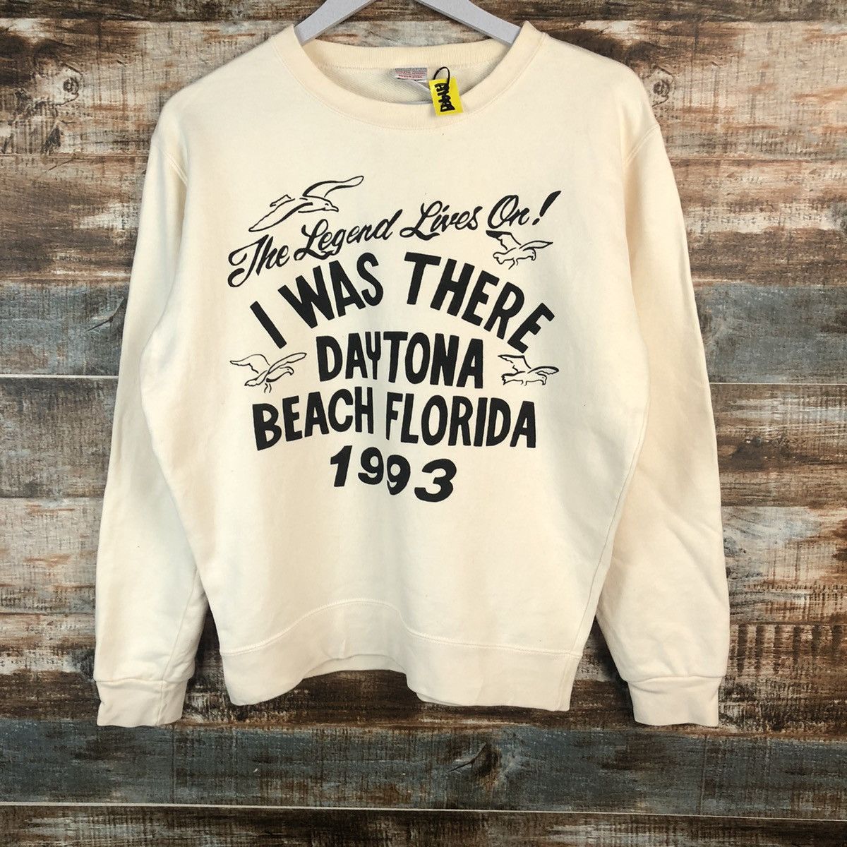 Japanese Brand i was there daytona beach Cream Sweatshirt #A1999 Size US S / EU 44-46 / 1 - 3 Thumbnail