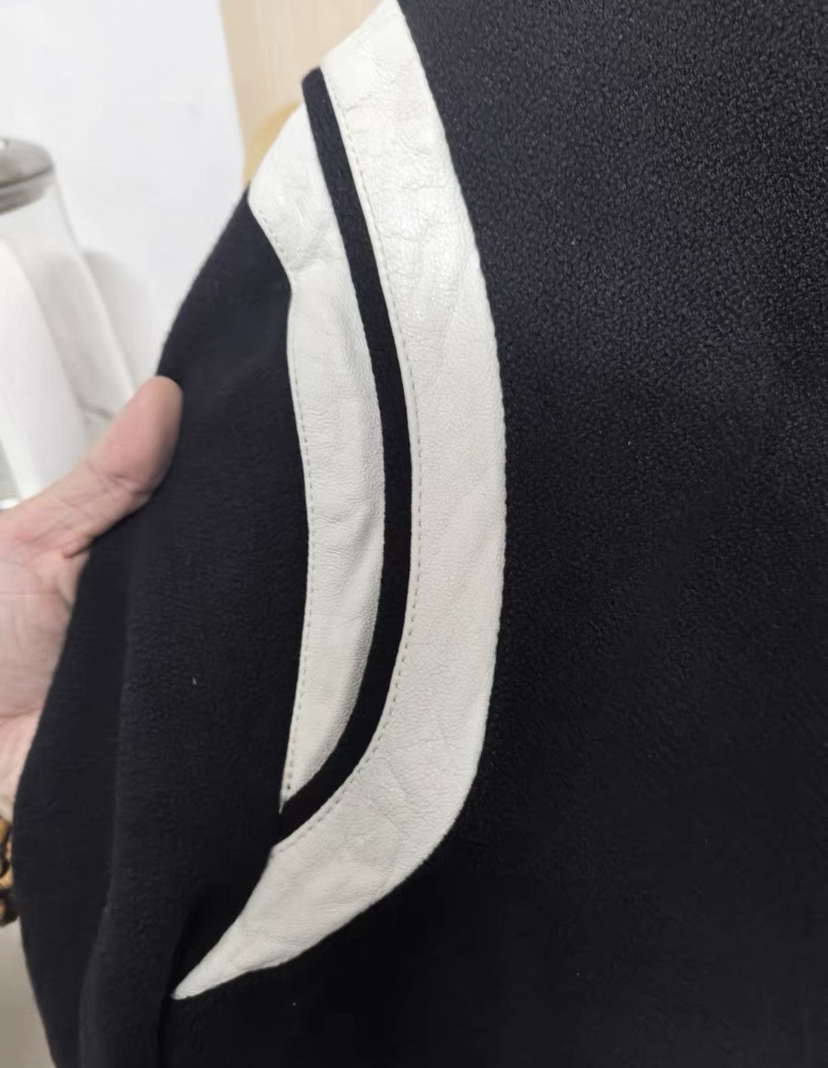 Saint Laurent Paris Saint Laurent SLP Classic Black and White Baseball Jacket Size US XL / EU 56 / 4 - 4 Thumbnail