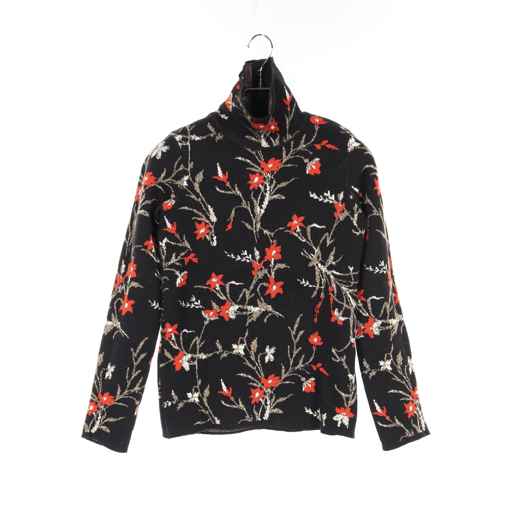 Balenciaga Balenciaga Knit High Neck Floral Pattern Wool Black Multicolor Size ONE SIZE - 1 Thumbnail