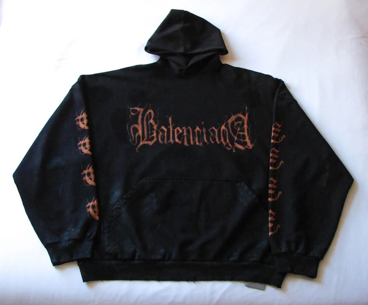 image of Balenciaga Black Metal See Buy Now Hoodie Sweater, Men's (Size Large)