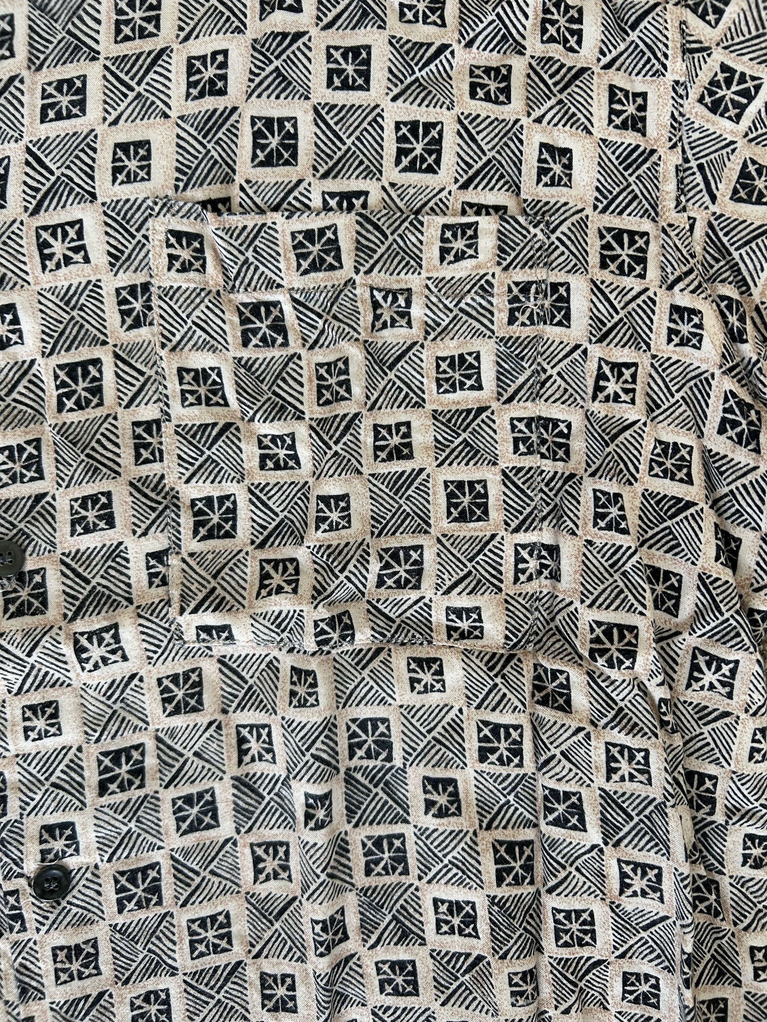 Other Utopia Black/Beige Pattern Short Sleeve Button Down Size US L / EU 52-54 / 3 - 3 Thumbnail