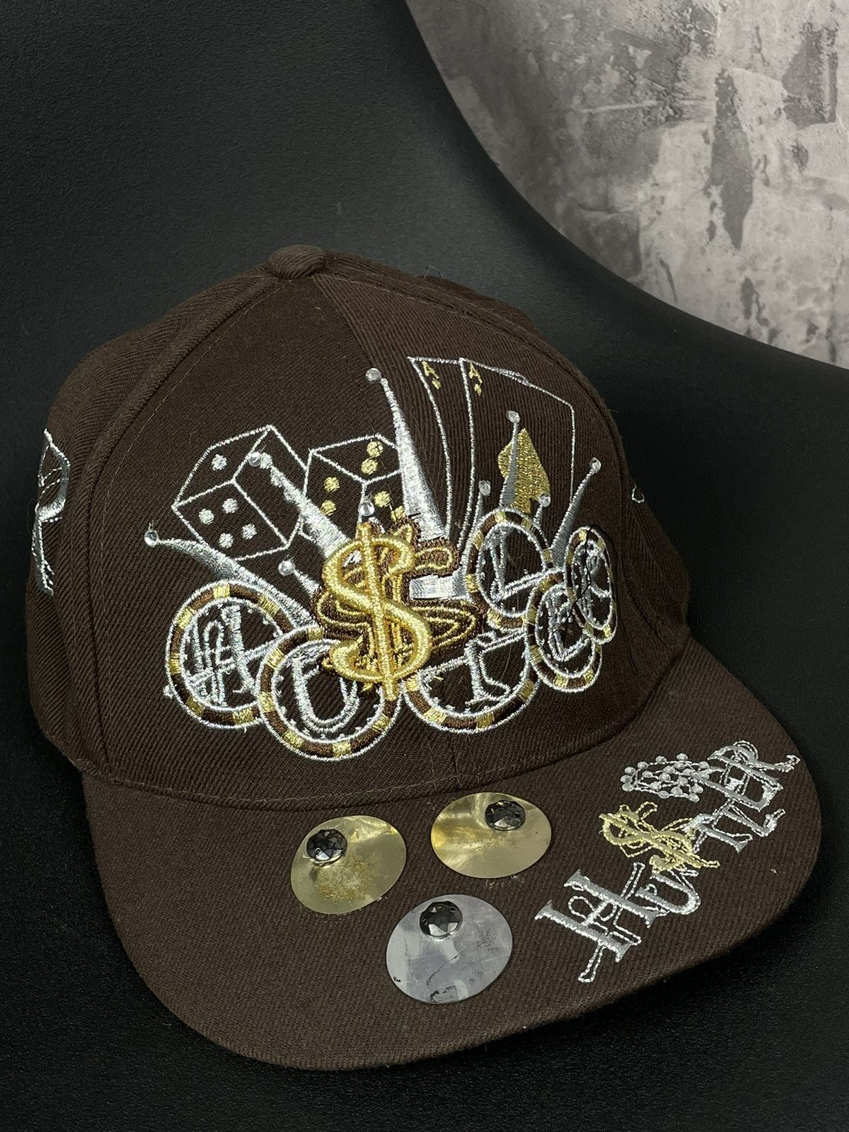 Hypebeast × Vintage Vintage Rare Embroidered Huster Rap Snap Back Y2K Hat Size ONE SIZE - 4 Thumbnail
