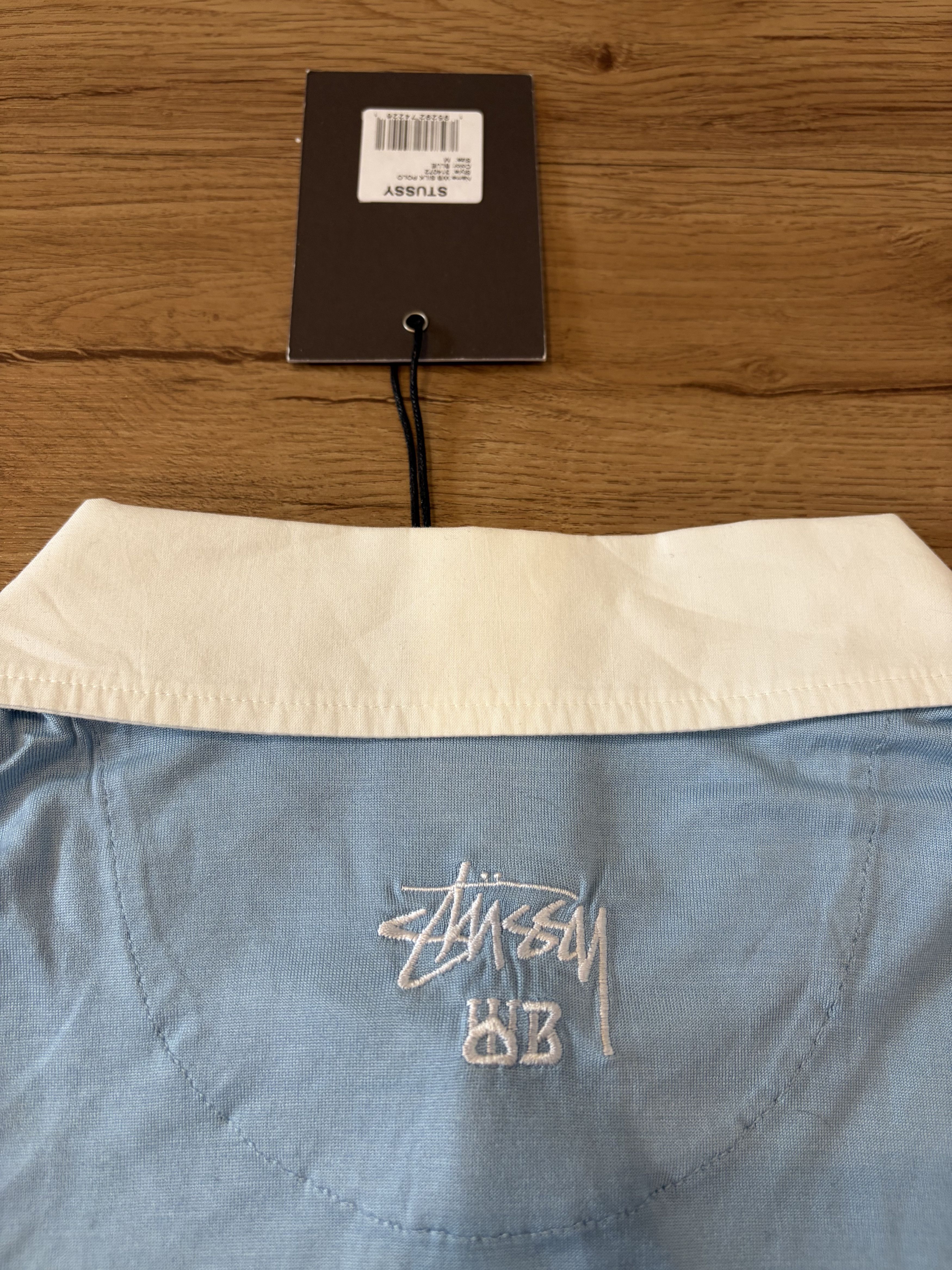 Stussy × Wales Bonner Stussy x Wales Bonner Blue Silk Polo Size US XL / EU 56 / 4 - 5 Thumbnail