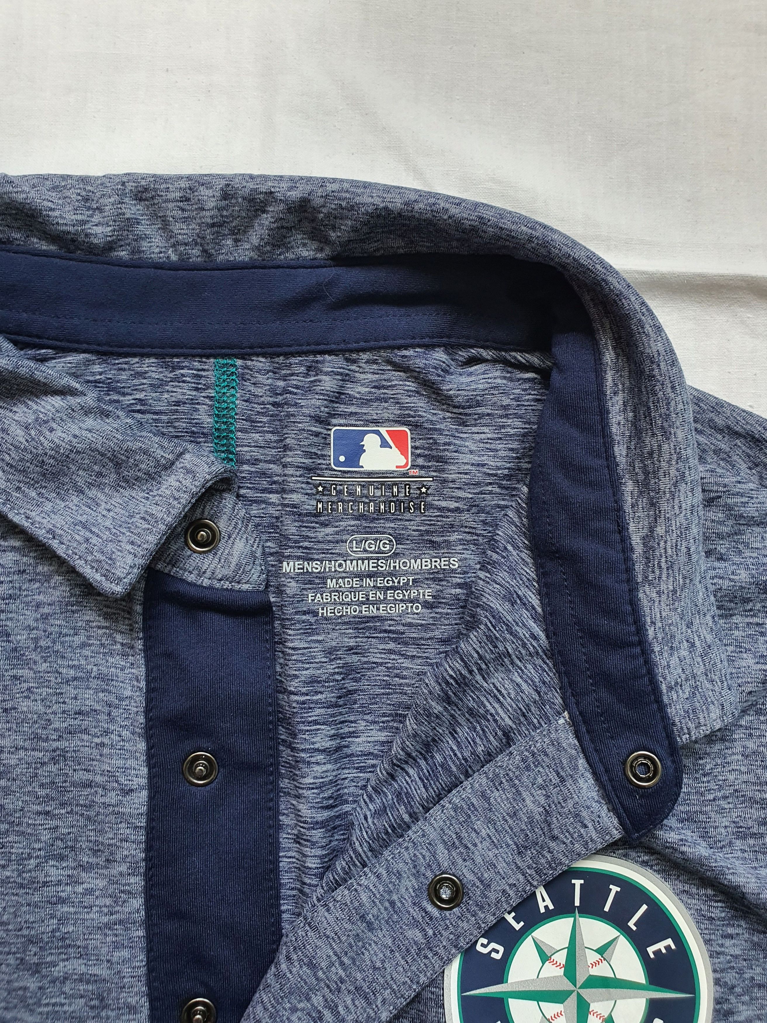 MLB SEATTLE MARINERS Official Technical Heather Polo Size US L / EU 52-54 / 3 - 4 Thumbnail