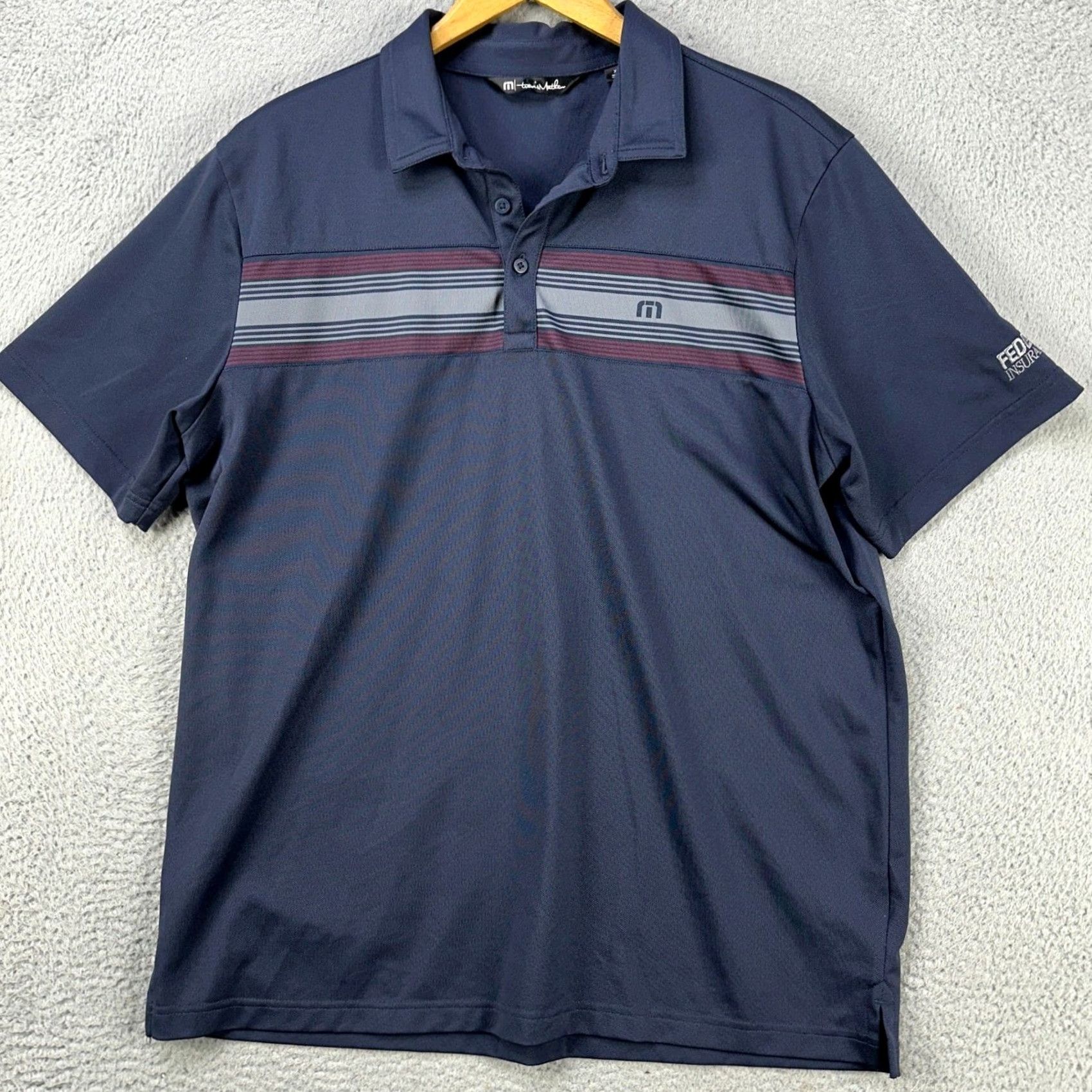 TravisMathew VINTAGE Travis Mathew Shirt Golf Polo Men XL Blue Rugby Short Sleeve Performance Logo Size US XL / EU 56 / 4 - 3 Thumbnail