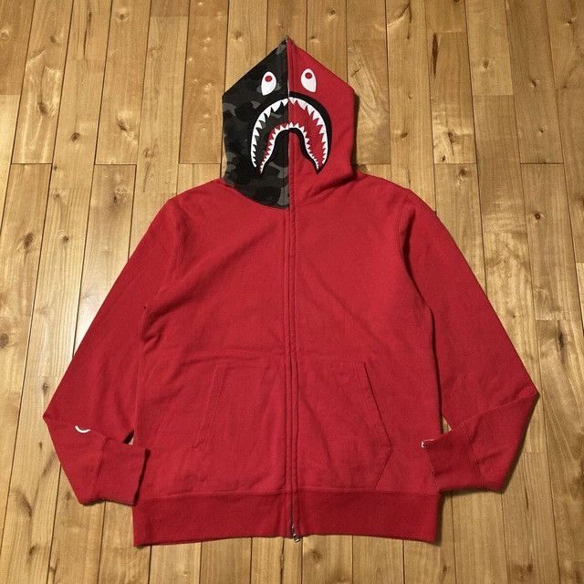 Bape BAPE Shark Full Zip Hoodie black camo x red a bathing ape Size US XXL / EU 58 / 5 - 2 Thumbnail