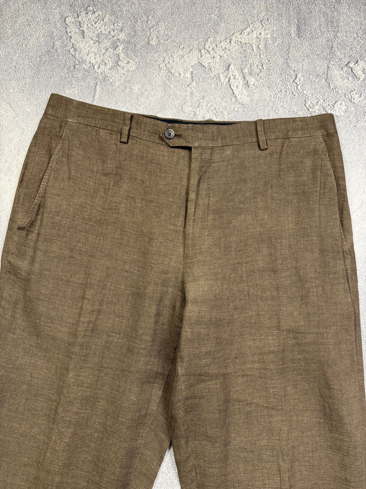 Lardini Size 54 Regular Brown Linen Double Breasted Luxury Suit Size 54R - 15 Thumbnail