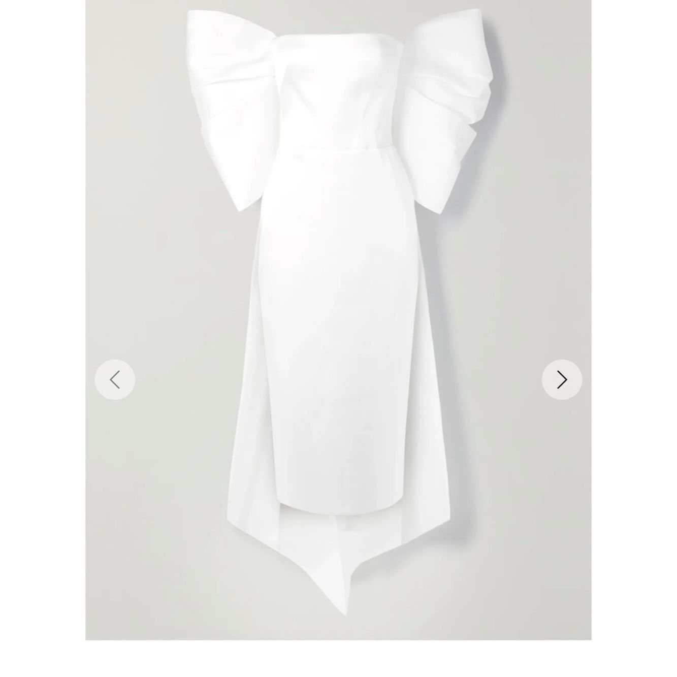 Other New | Rasario BOW-EMBELLISHED SATIN MIDI DRESS IN WHITE 8 Size M / US 6-8 / IT 42-44 - 3 Thumbnail