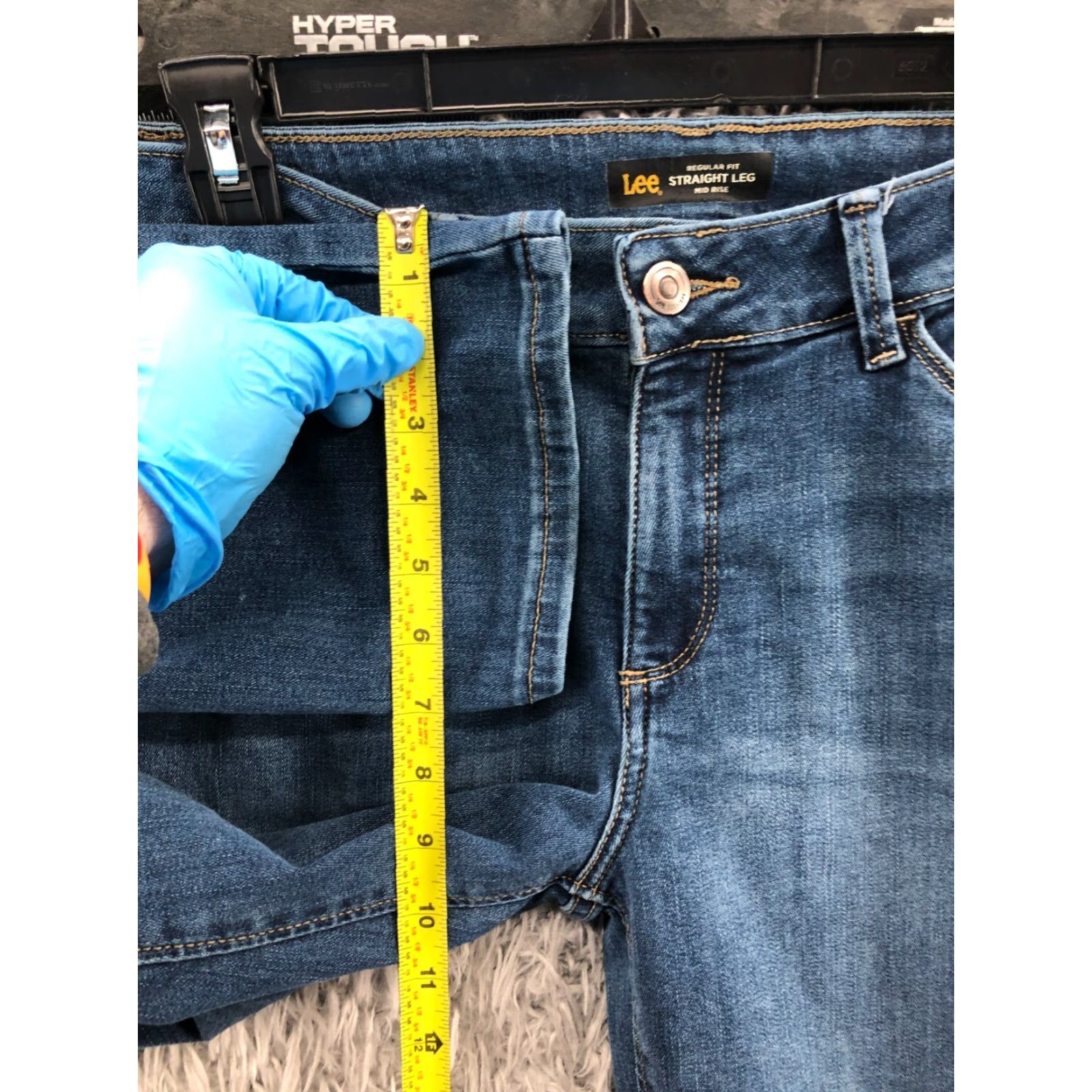 Lee Lee Regular Straight Jeans Womens Medium Wash Blue 12 Regular 5-Pocket Denim Belt Loops Inseam 30 Size 34" / US 12 / IT 48 - 4 Thumbnail