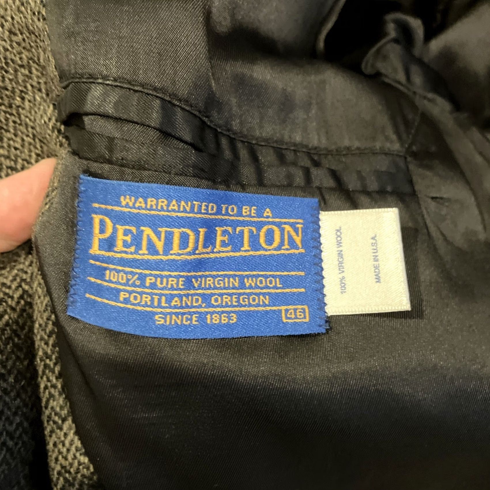 Pendleton VINTAGE PENDLETON Tweed Blazer Sport Coat 100% Virgin Wool MADE USA 46 Size 46R - 4 Thumbnail