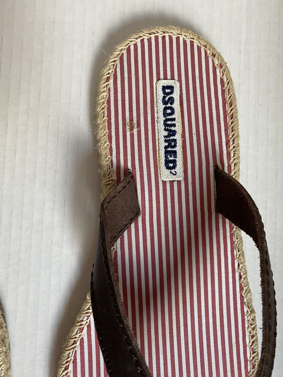 Dsquared2 Dsquared2 espadrille leather thong resort sandals 45 NEW Size US 12 / EU 45 - 2 Thumbnail