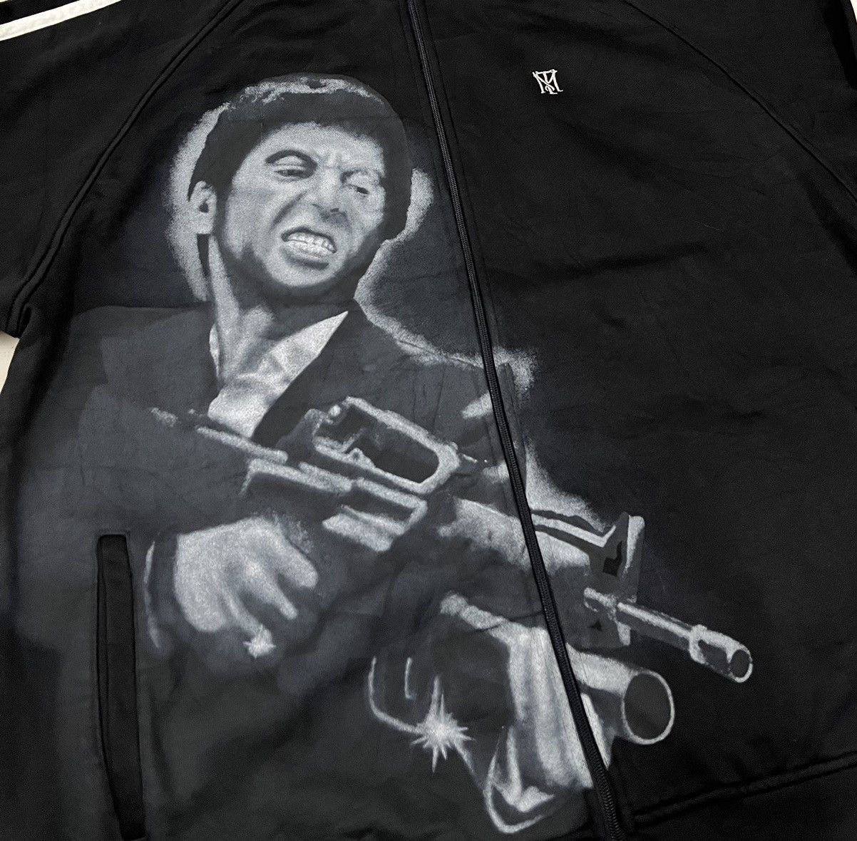 Vintage TONY MONTANA OVP Rare Design Sweater Size US XXL / EU 58 / 5 - 5 Thumbnail
