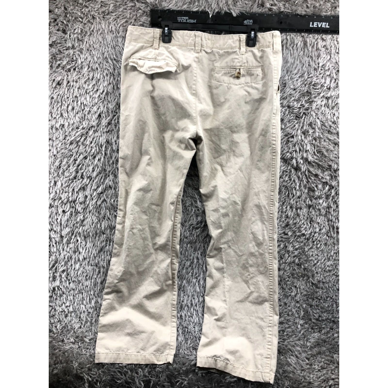 Old Navy Old Navy Chino Pants Mens 38x34 Beige Regular 5-Pocket Logo Zip Button Flat Front Knit Blend Cotton Polyester Slim Skinny Men Holiday 90s? Size US 38 / EU 54 - 5 Thumbnail
