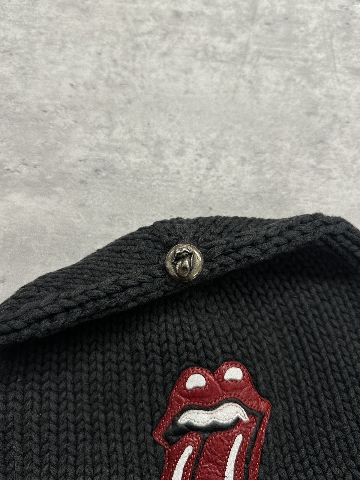 Chrome Hearts Chrome Hearts Vintage Rolling Stones Lips Beanie Faded Black Size ONE SIZE - 10 Thumbnail