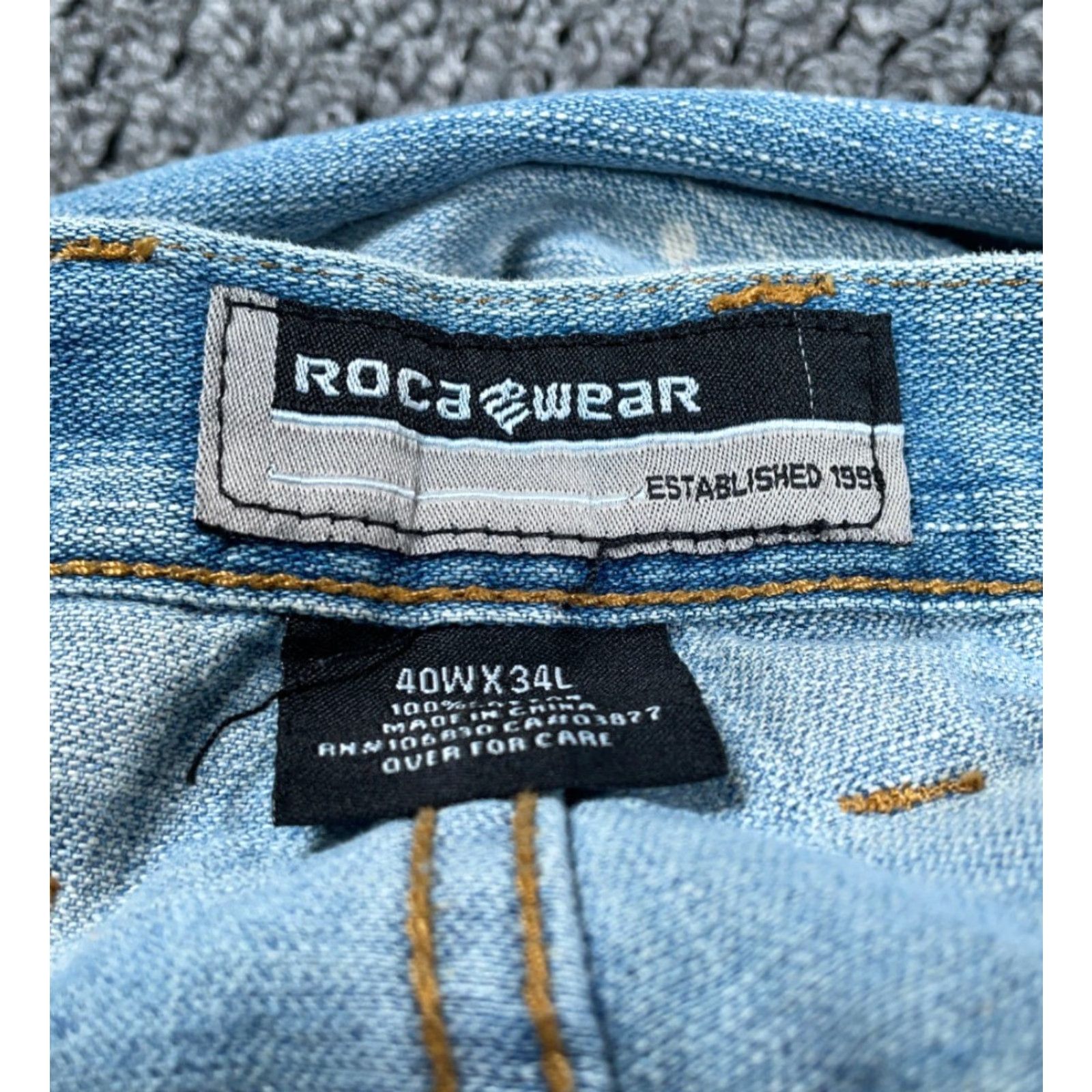 Rocawear VINTAGE Rocawear Jeans Men 40 x 34 Blue Denim Baggy Loose Fit 90s Hip Hop Straight 5-Pocket Womens? Size US 40 / EU 56 - 3 Thumbnail