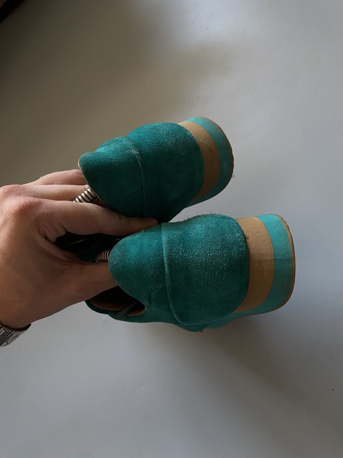 Max Mara Max Mara suede shoes green sneakers Size US 9 / IT 39 - 4 Thumbnail