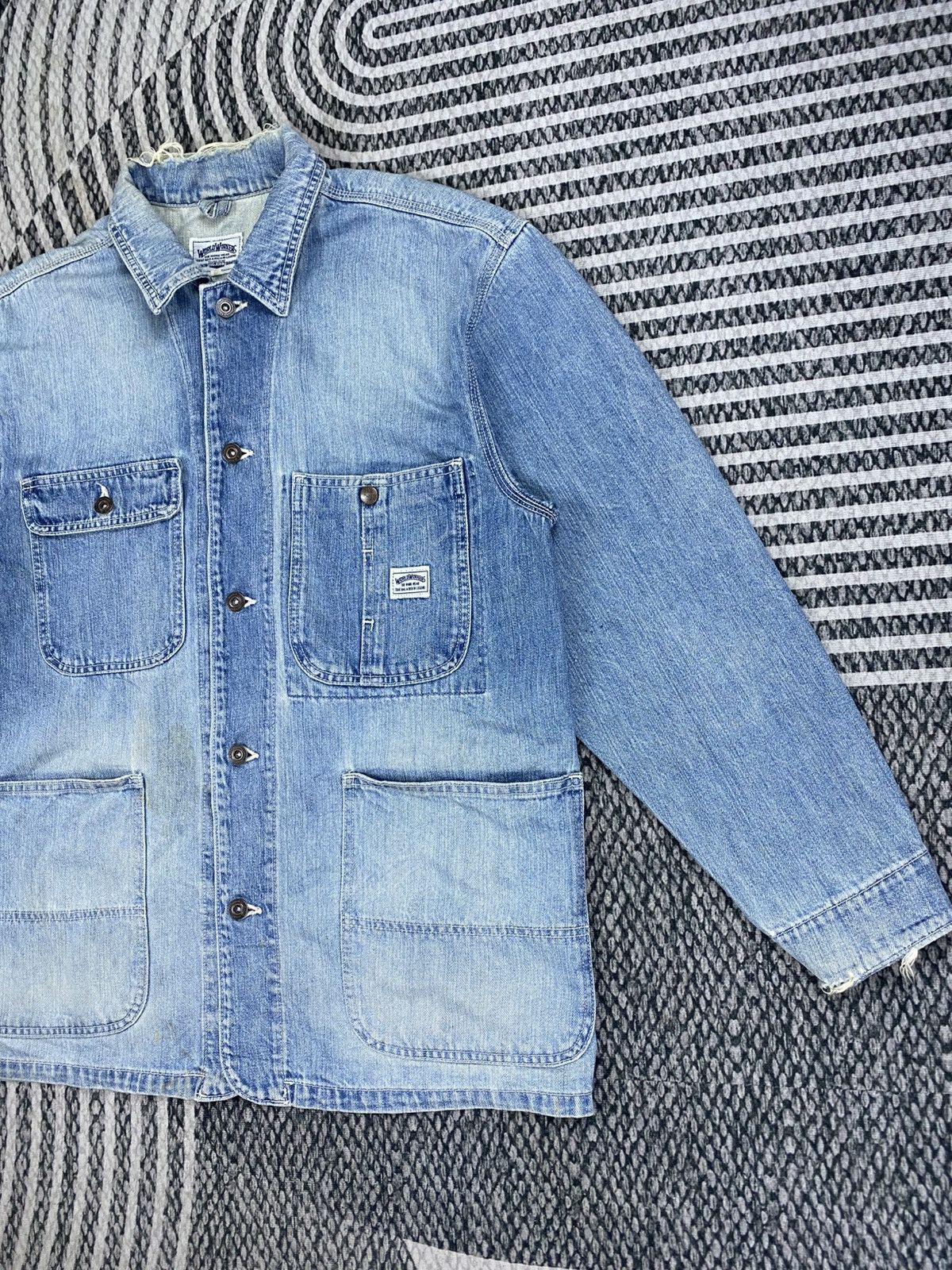 Big John 🔥70s Vintage Big John Chore Denim Jacket Size US L / EU 52-54 / 3 - 4 Thumbnail