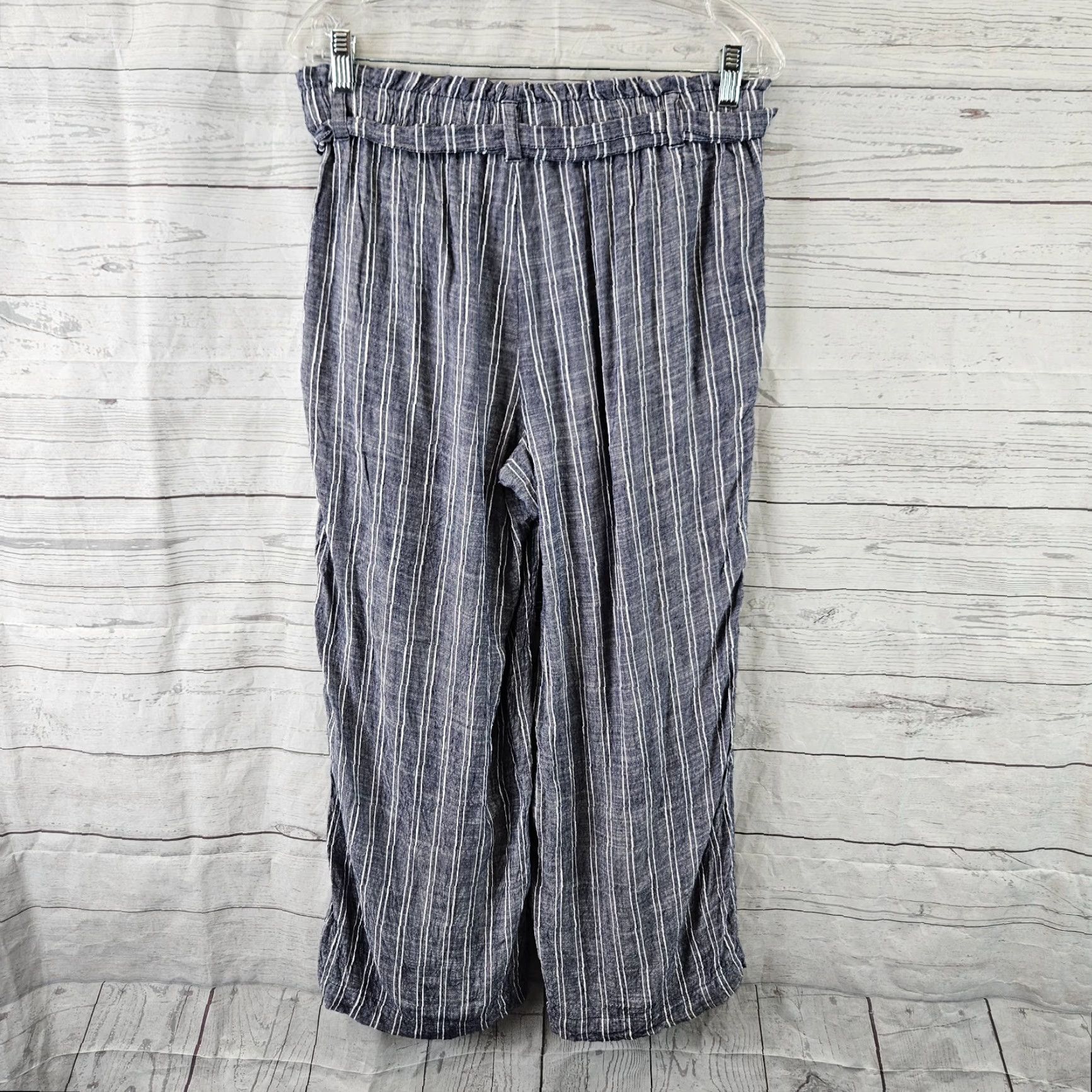 Loft VINTAGE LOFT Beach Cropped Pants Womens Small Blue White Belted Elastic Waist Shirt? Size 28" / US 6 / IT 42 - 3 Thumbnail