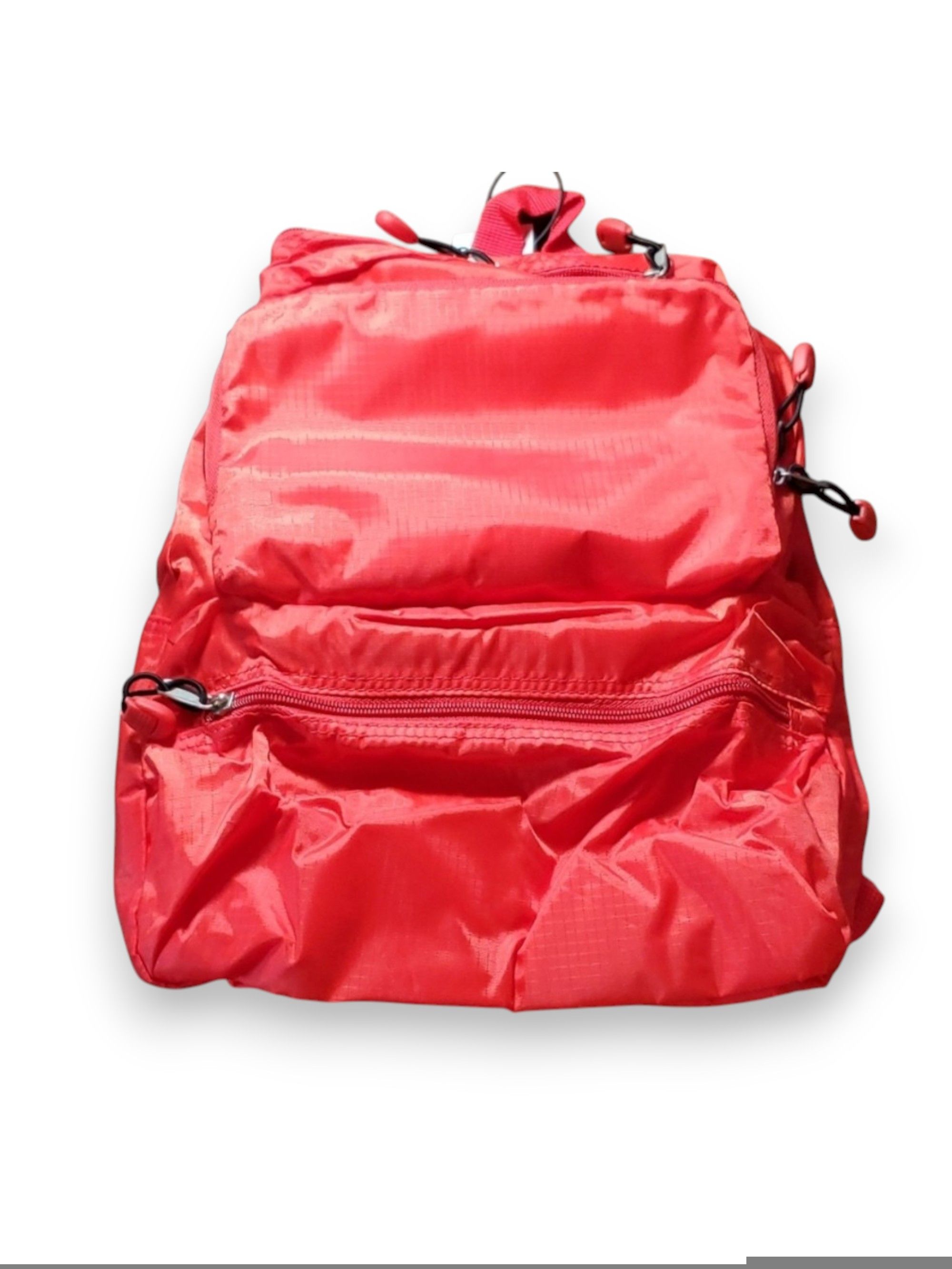 Other Convertible Backpack Red Folds Pouch Zipper Pocket Rip Stop Size ONE SIZE - 10 Thumbnail