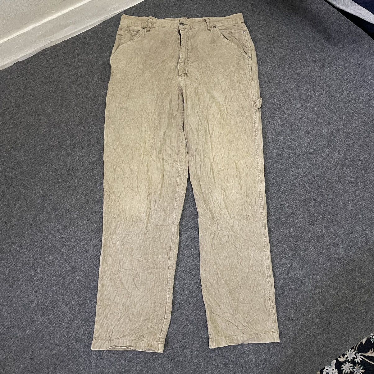 Japanese Brand Fargo Beige Corduroy Carpenter Pant Baggy Style Size US 35 - 1 Thumbnail