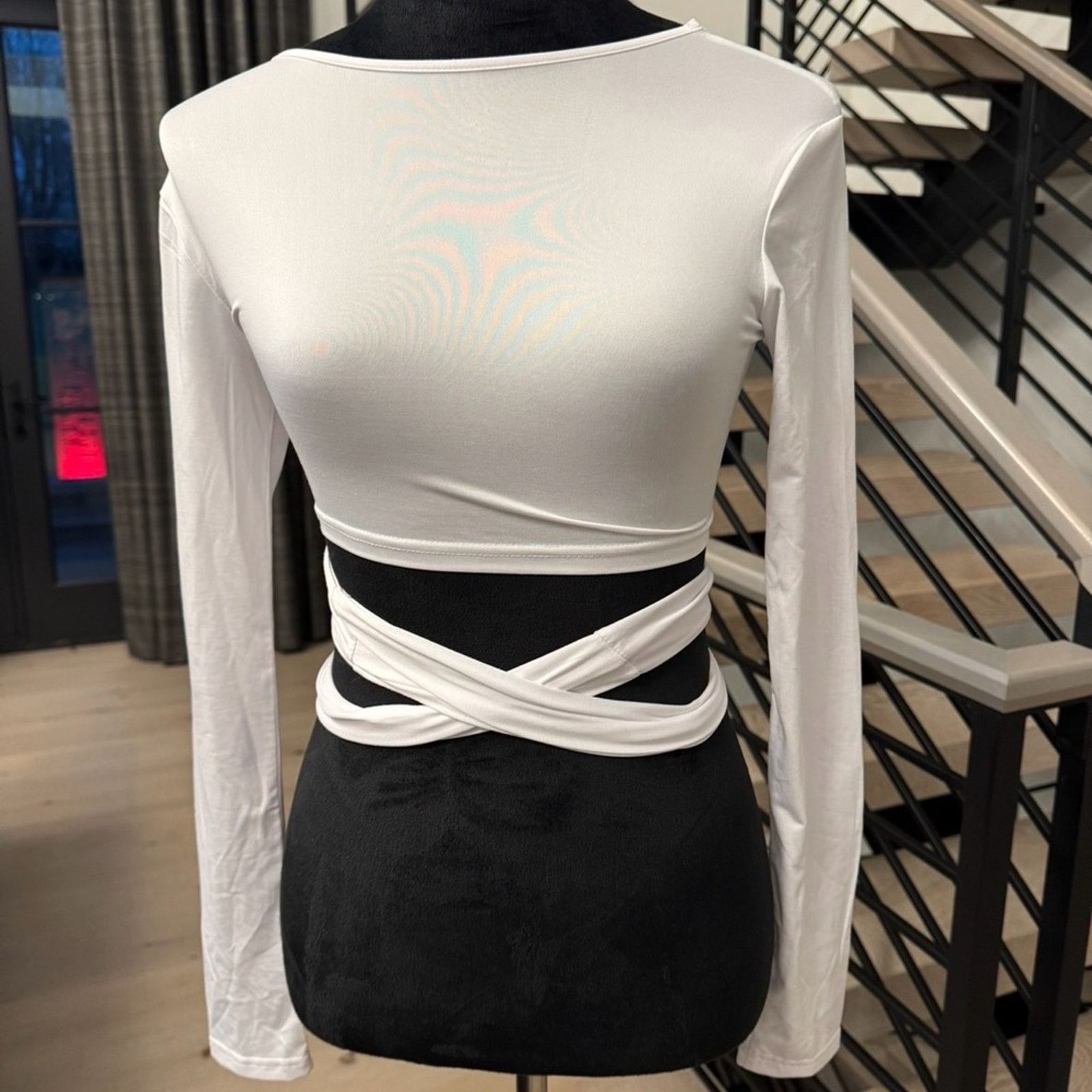 Other New Y2K Party Festival White Long Sleeve Wrap Top size S Size S / US 4 / IT 40 - 4 Thumbnail