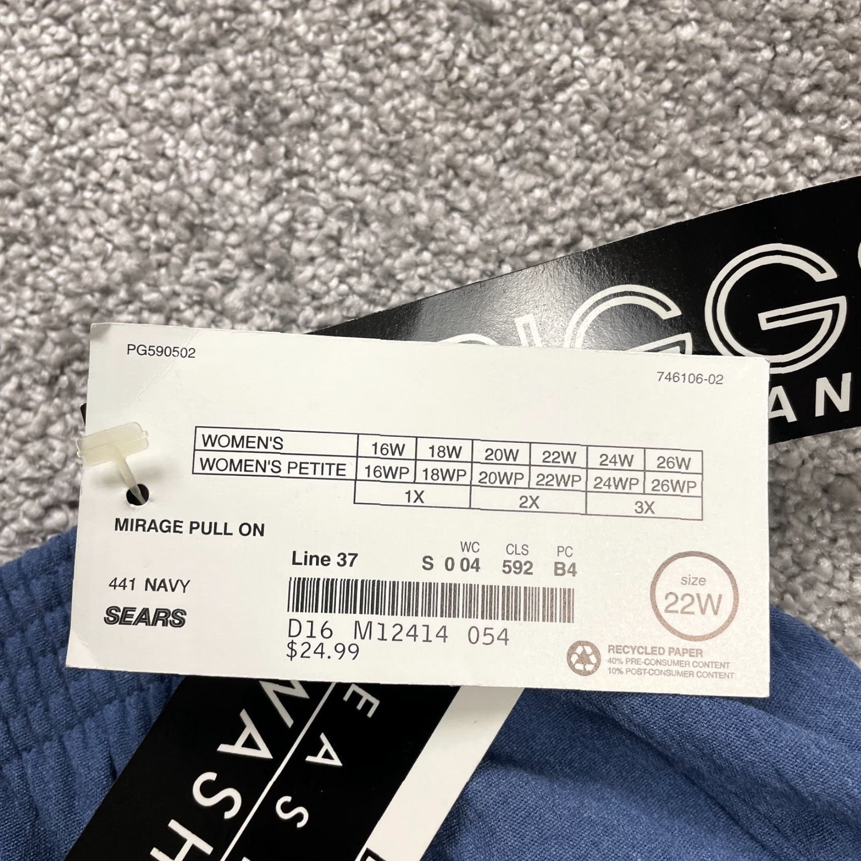 Vintage Briggs Dress Pants Women 22W Blue Tapered High Rise Elastic Waist 34x28 NWD New Size 34" / US 12 / IT 48 - 5 Thumbnail