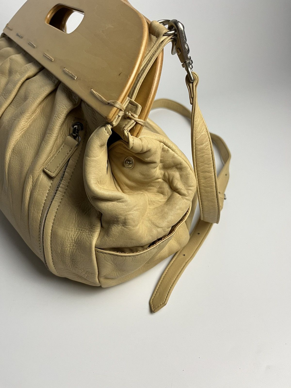 Jean Paul Gaultier 2000’s Jean Paul Gaultier Dragon Engraved Wood Frame Handbag Size ONE SIZE - 11 Thumbnail