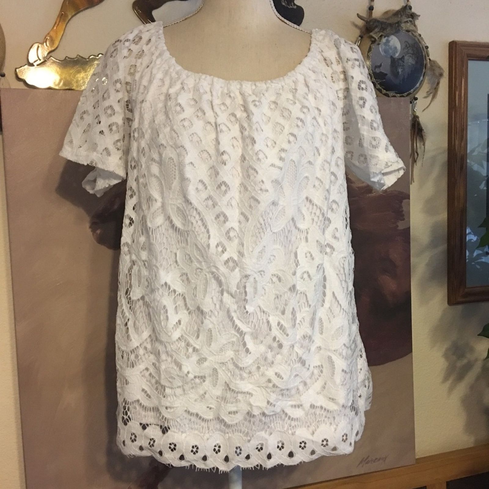 Other Rafaella short sleeve lined lace top M Size M / US 6-8 / IT 42-44 - 1 Thumbnail