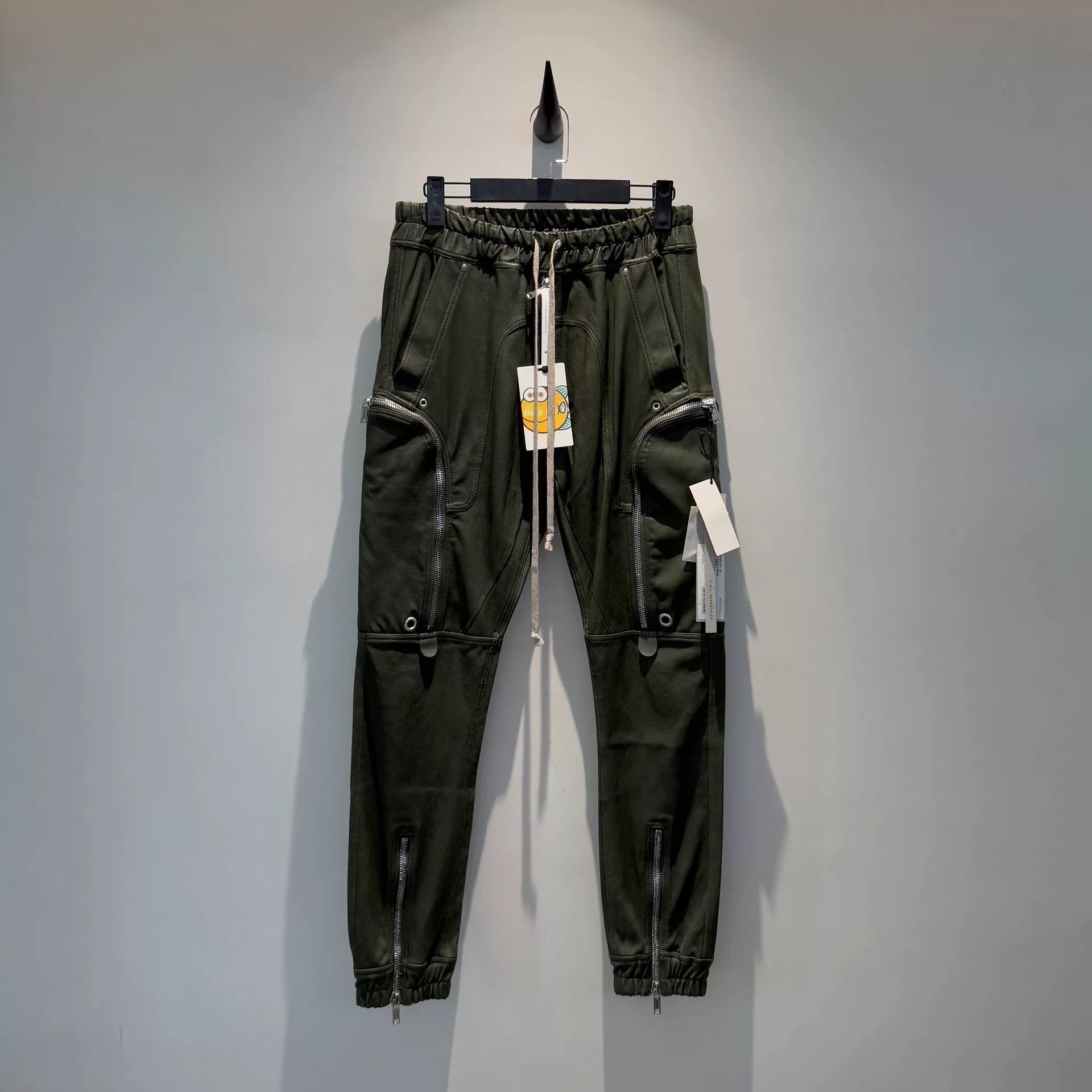Rick Owens green leather five-zip pants by rick owens Size US 36 / EU 52 - 1 Thumbnail