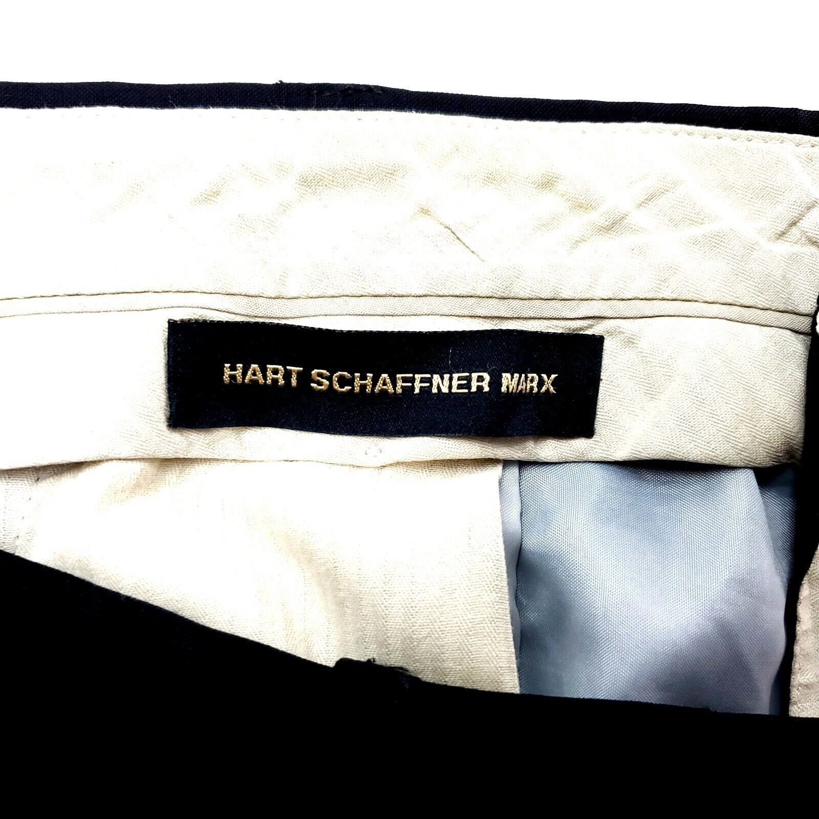 Hart Schaffner Marx Hart Schaffner Marx Wool Dress Pants 36/29 Black Pleated Mid Size 36R - 3 Thumbnail