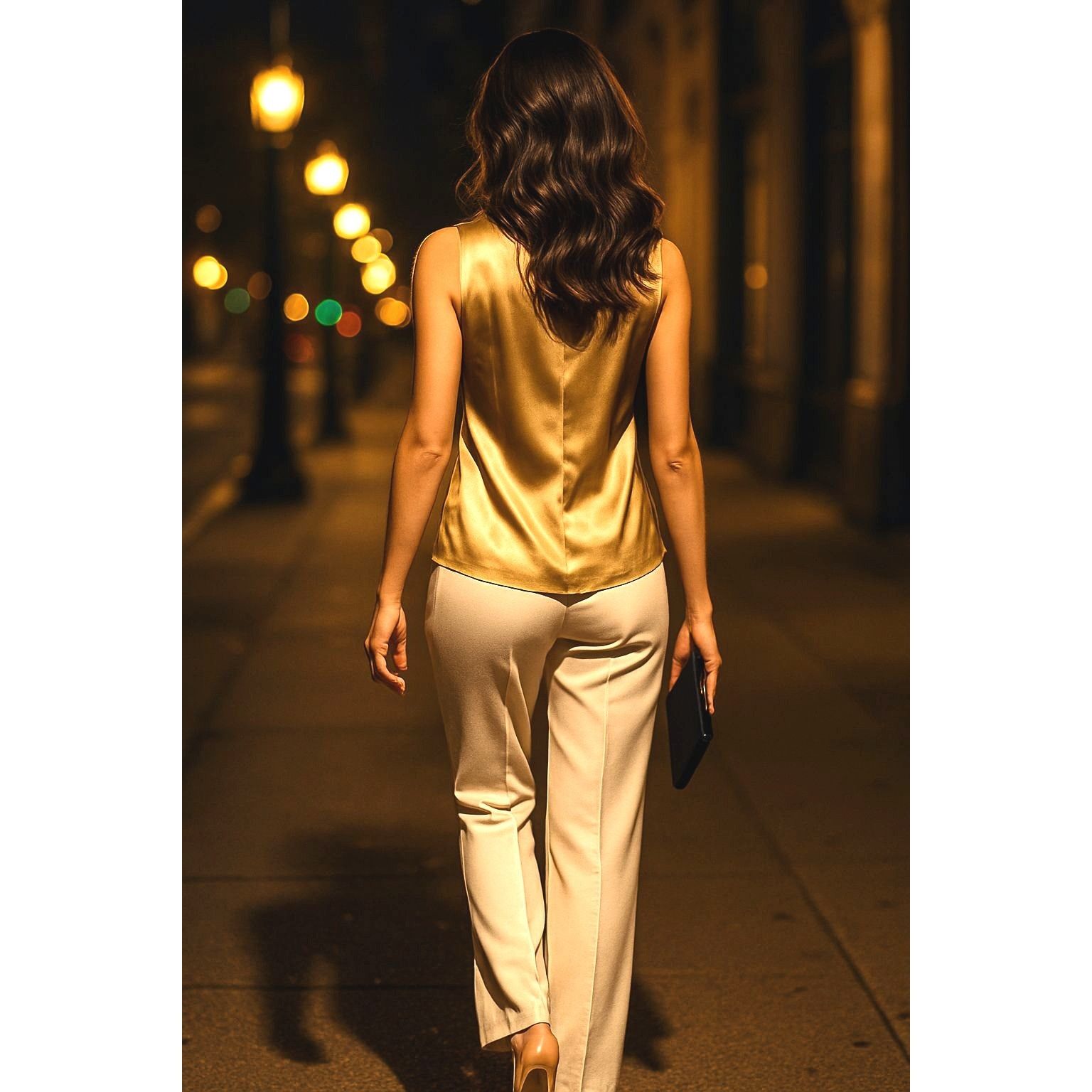 Other Transitions Silk S Gold Satin Shine Sleeveless Tank Top Scoo Size S / US 4 / IT 40 - 5 Thumbnail