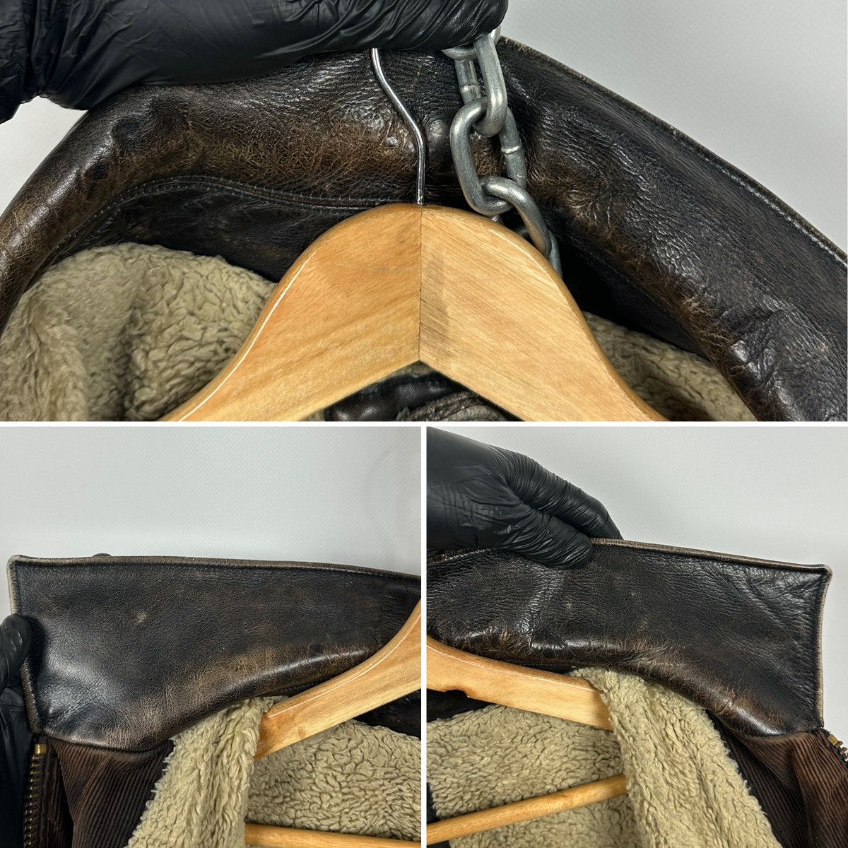 Gap 00s Vintage GAP Distressed Brown Leather Sherpa Lined Jacket Size US M / EU 48-50 / 2 - 22 Thumbnail