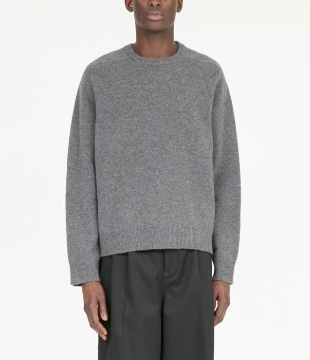 Maison Margiela o1bcso1str0526 Pure Wool Crewneck Sweater in Charcoal Size US L / EU 52-54 / 3 - 1 Thumbnail
