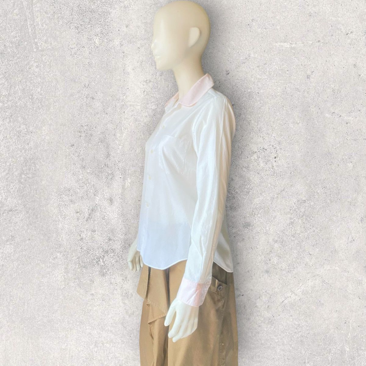 Comme des Garcons Pink Contrast Peter pan Collar Shirt Size S / US 4 / IT 40 - 3 Thumbnail