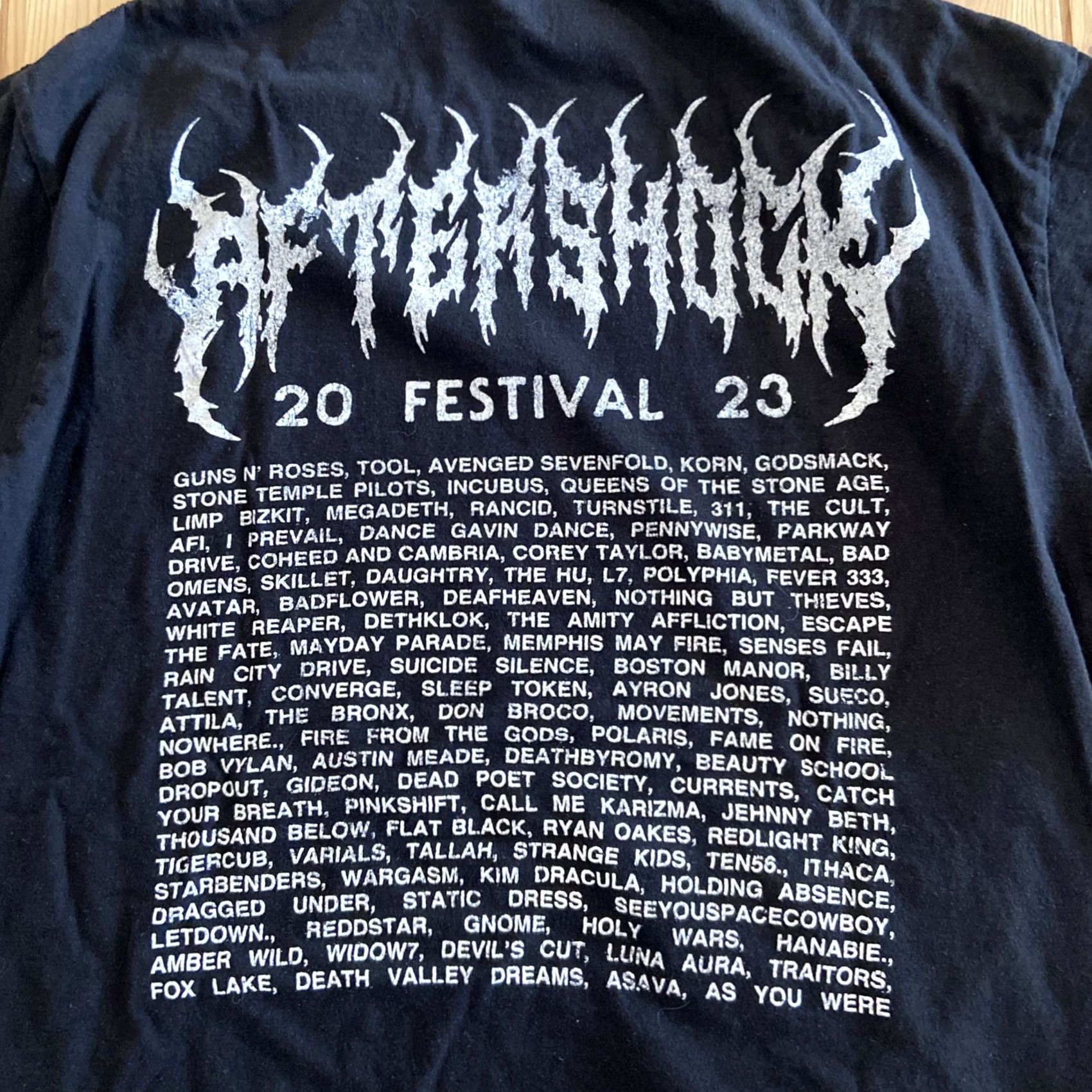 Hunter VINTAGE Aftershock Merch Hunter Shirt L Men Black Cotton Short Sleeve Guns N Roses Tool Avenged Sevenfold Rose 90s Mens Size US L / EU 52-54 / 3 - 7 Thumbnail