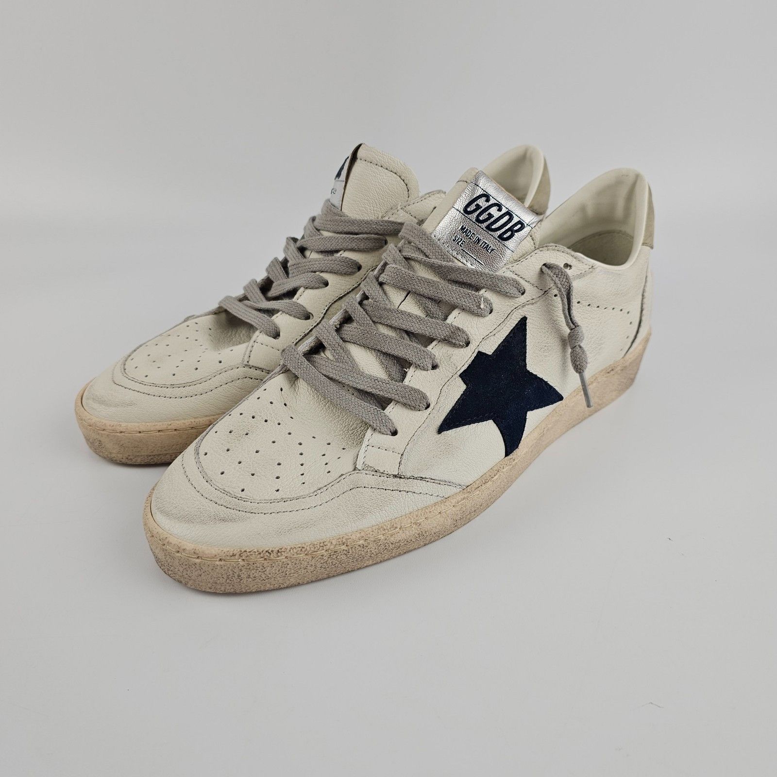 GOLDEN GOOSE Ball Star Men's White/Ice/Blue Leather Low Top