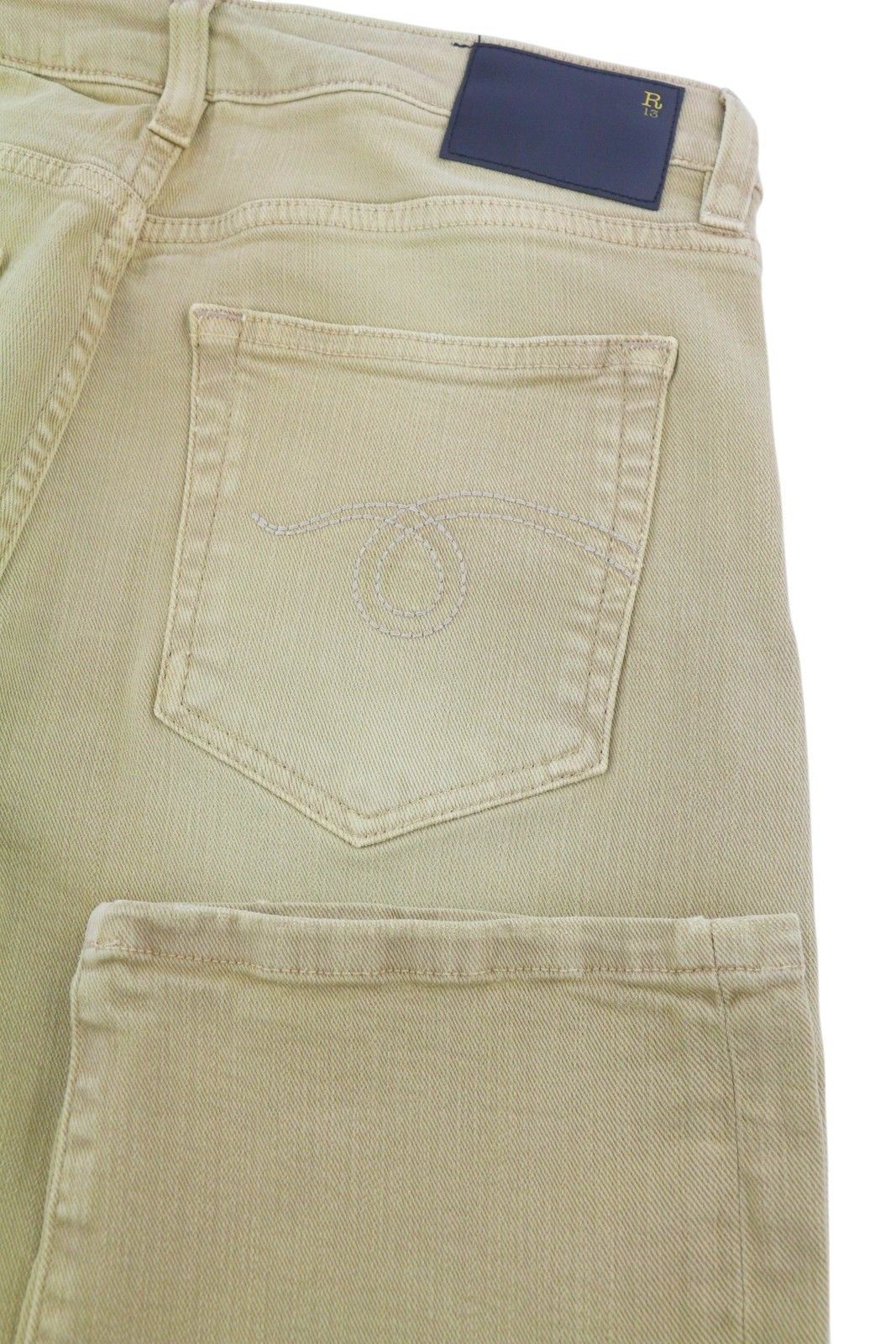 R13 BOY STRAIGHT 28 Khaki Stretch Cropped Light Ankled 86306 Size 28" / US 6 / IT 42 - 6 Thumbnail