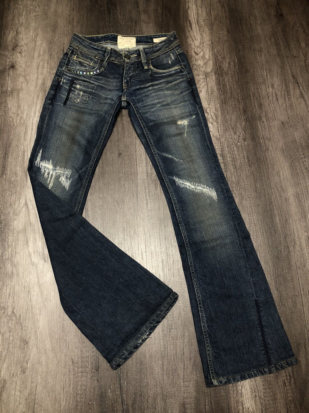 Taverniti × Vintage Distressed Denim Taverniti Jeans Courtney Flare Design Size 27" / US 4 / IT 40 - 6 Thumbnail