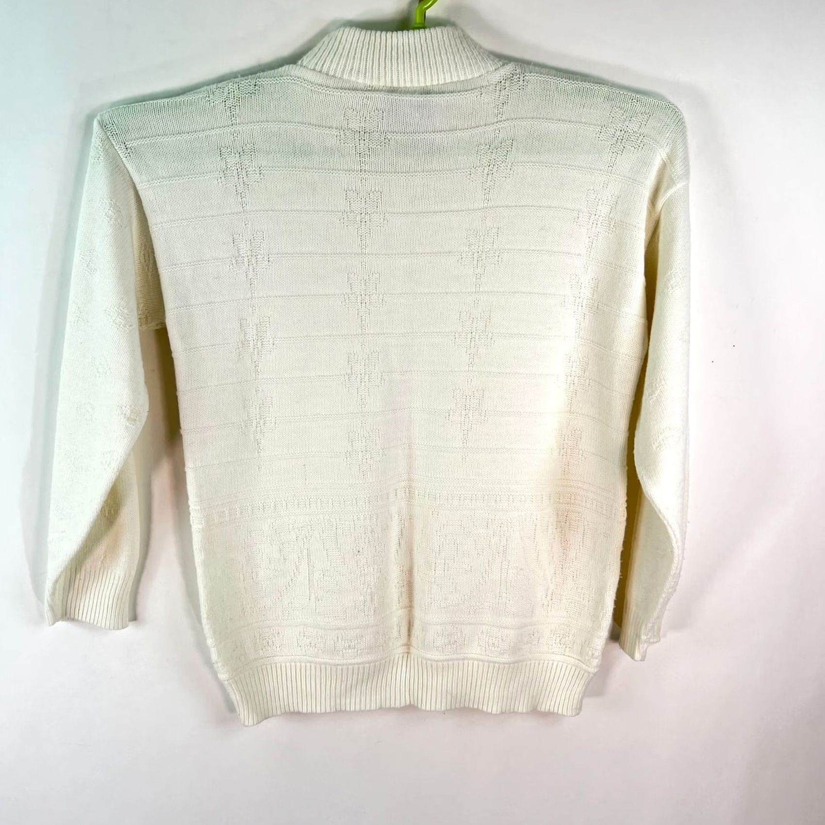 Vintage Bears Crossing Womens Geometric Ivory Knit Sweater Size M USA Made Long Sleeves Size M / US 6-8 / IT 42-44 - 4 Thumbnail
