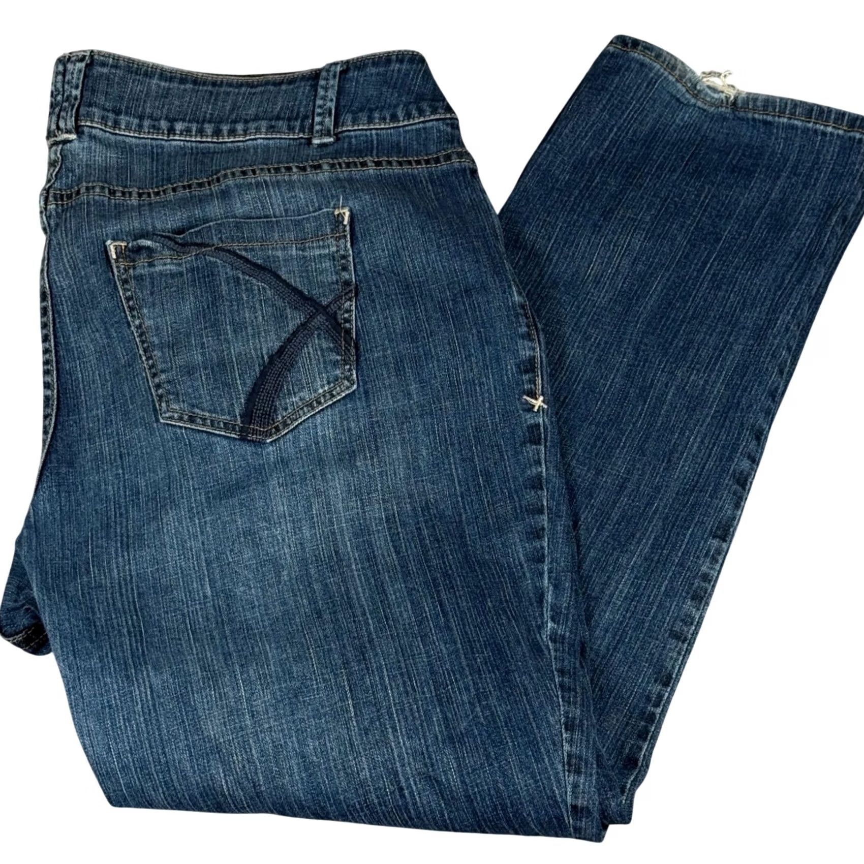 Vintage Lane Bryant Jeans Womens Size 20 Bootcut Pants Trendy Distressed Denim Stretch Size 42" / US 20 - 2 Thumbnail