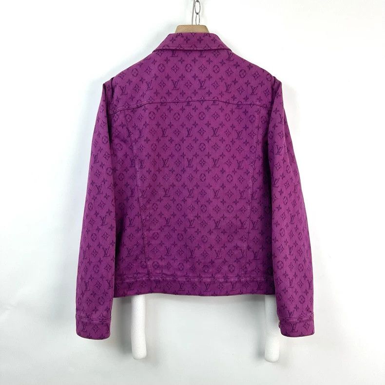 Louis Vuitton Louis Vuitton Purple full logo denim jacket Size US L / EU 52-54 / 3 - 2 Thumbnail