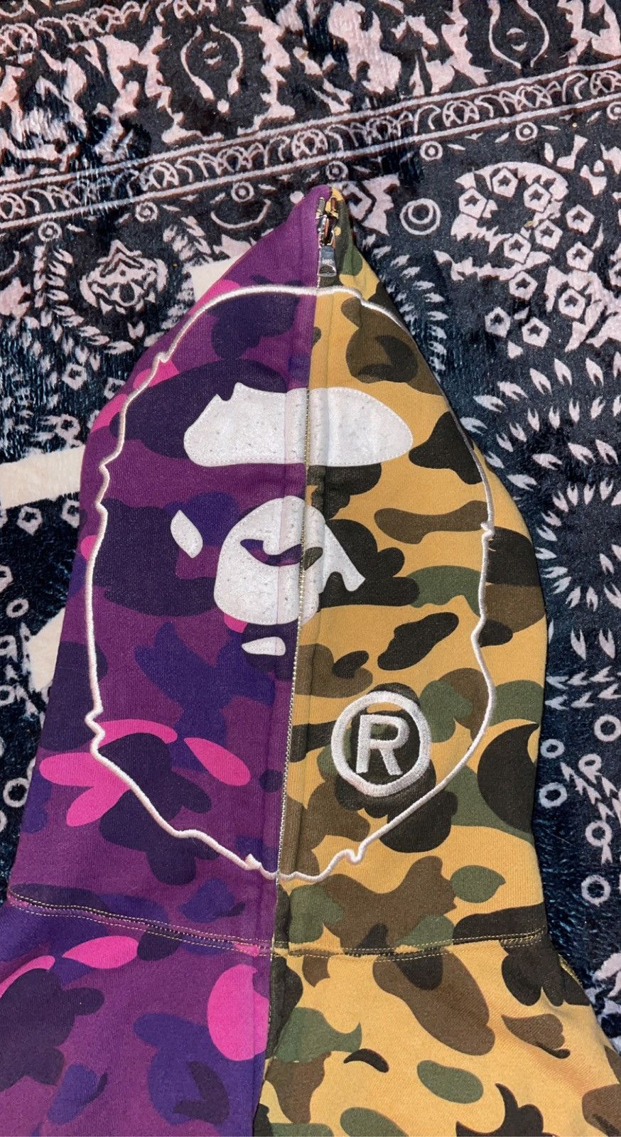Bape BAPE 1st x Color Camo 2nd Ape Half Full Zip Hoodie Size US XL / EU 56 / 4 - 4 Thumbnail