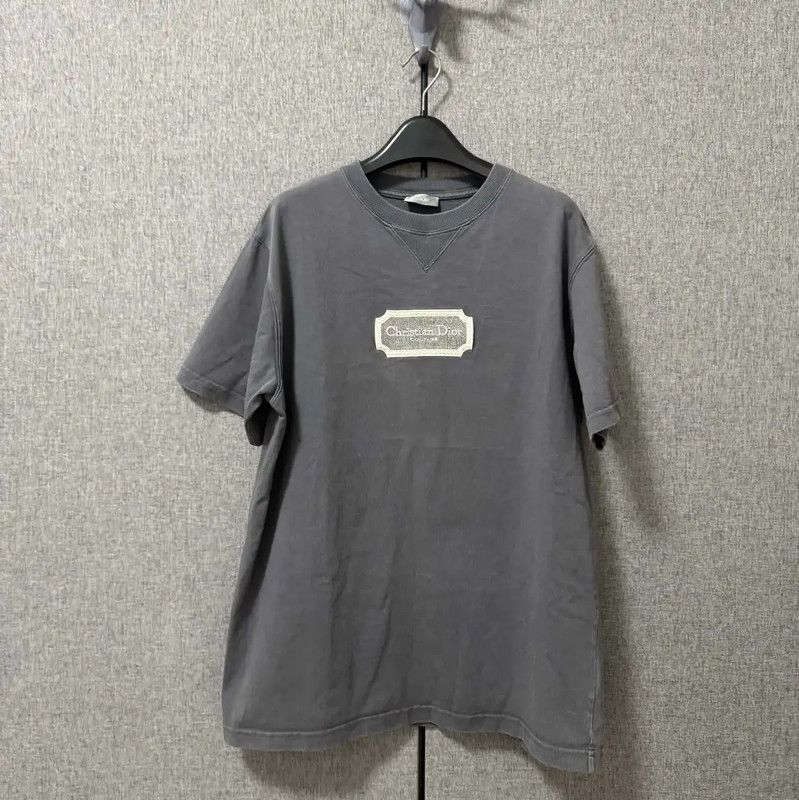 Dior Dior Gray Cotton Embroidered Logo Men's T-Shirt 0089 Size US M / EU 48-50 / 2 - 1 Thumbnail