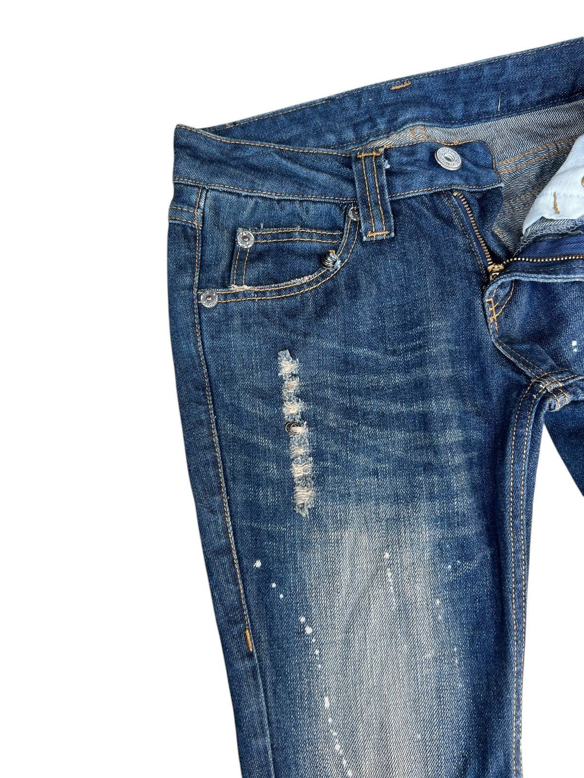 If Six Was Nine × Japanese Brand × Le Grande Bleu (L.G.B.) Material Girl Japan Distressed Denim Super Flare Jeans Size 26" / US 2 / IT 38 - 8 Thumbnail