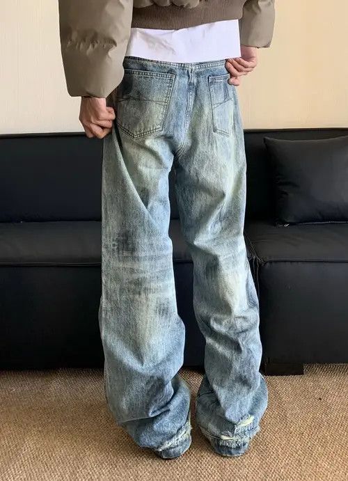 Japanese Brand High street retro vintage washed dirty jeans pants Size US 32 / EU 48 - 5 Thumbnail